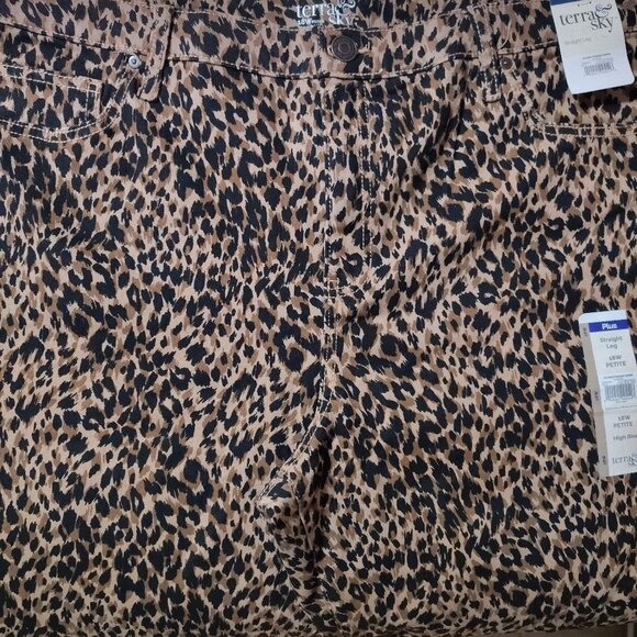 Terra & Sky leopard print jeans in 20W size - Picture 12 of 12